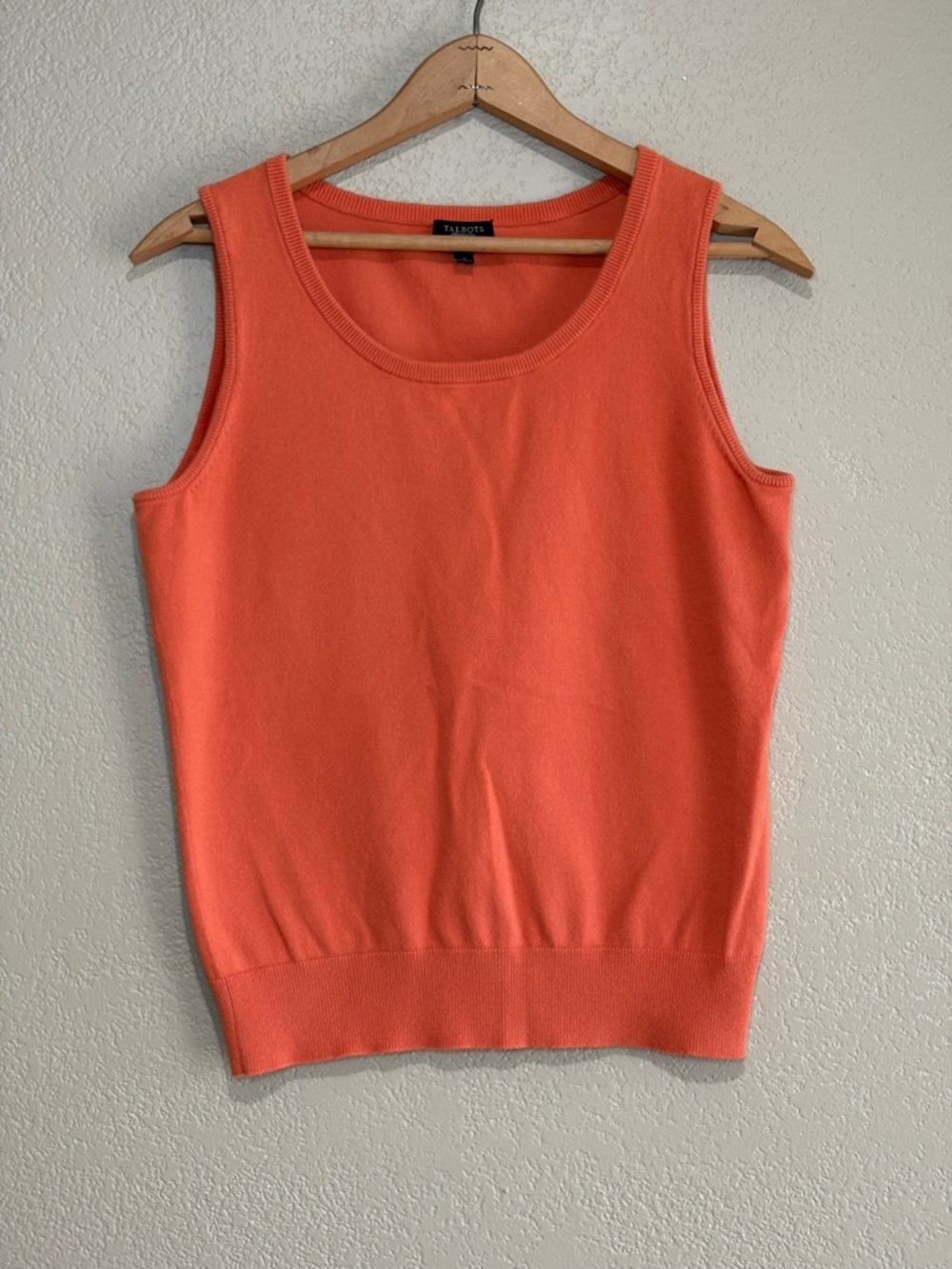Talbots Orange Scoop Neck Knit Tank